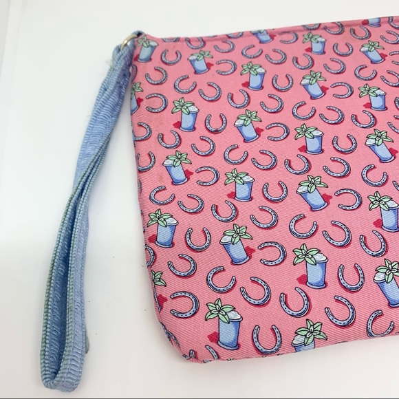 Vineyard Vines for Kentucky Derby Mint Julep Horseshoe Satin Wristlet - Picture 2 of 11